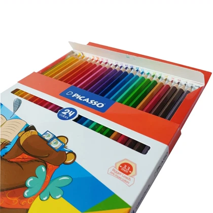 مداد رنگی 24 رنگ پیکاسو Picasso مدل GOL-24-C طرح موش و تمساح
