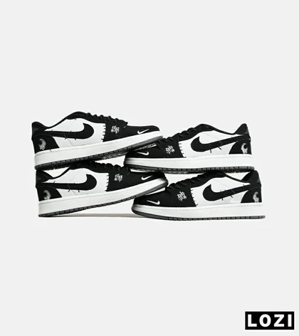 کفش کتانی مردانه و زنانه سفید مشکی نایک NIKE jordan Vodoo