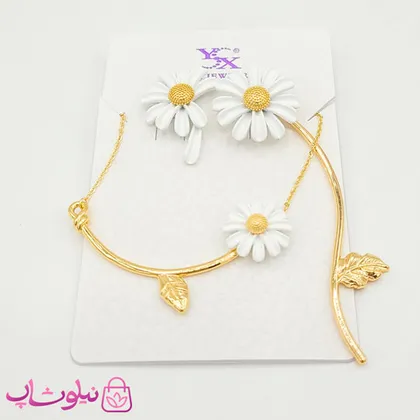 ست گوشواره و گردنبند دخترانه YSX مدل گل بابونه