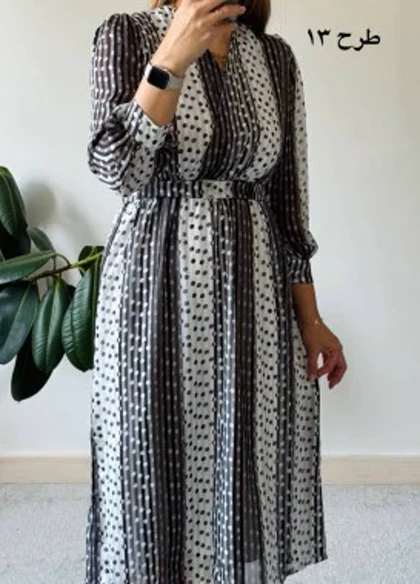 پیراهن حریر سرمه سری 10