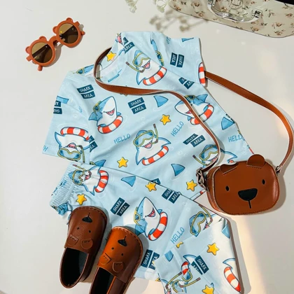 ست تیشرت شلوار بیبی شارک