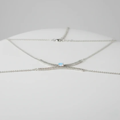 زنجیر سینه نگین‌دار سلویا کد 61