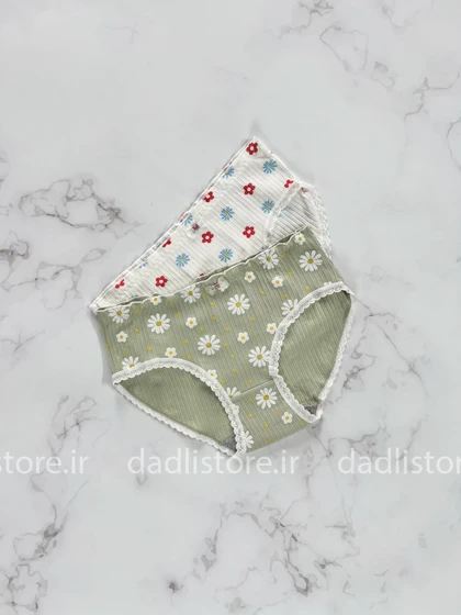 شورت اسلیپ نخ پنبه عروسکی طرح گل بابونه