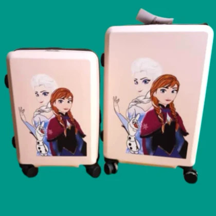 چمدان کودک السا و آنا سایز 20 رنگ صورتی کم رنگ ricardobeverlyhills