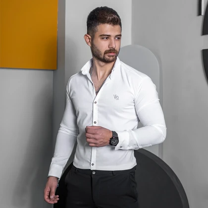 پیراهن مردانه سفید مدل VQ