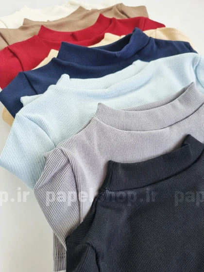 بلوز کبریتی یقه سه سانت آستین بلند