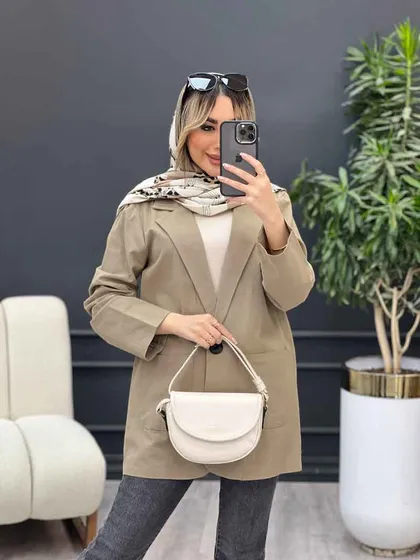 مانتو لینن کتی تک دکمه