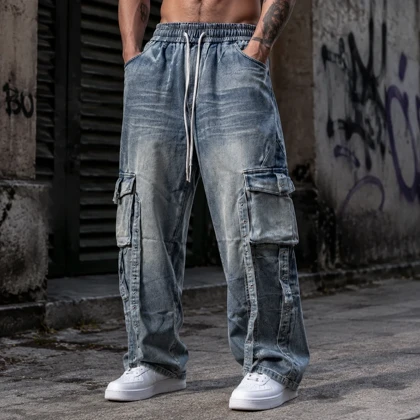 محصول فوق لوکس#شلوار جین واید بگ صابونی (Wide Leg)| استایل لش استریت کد9902---9702 کد 7644