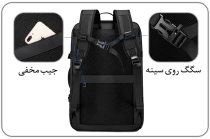 کیف مسافرتی 35L کوله پشتی لپ تاپ 15.6 اینچی اورجینال بنج BANGE 1908