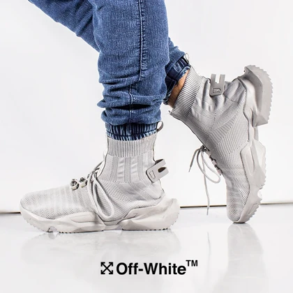 کفش ساق‌دار Off white مدل socuring(طوسی)