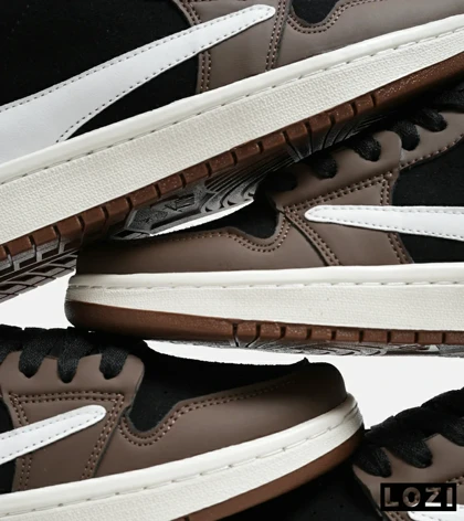 کفش کتانی مردانه قهوه ای مشکی سفید NIKE travis scott