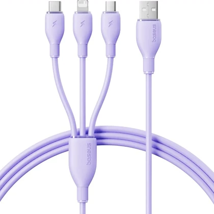 کابل چند سر 3.5 آمپر بیسوس Baseus مدل CB000161 طول 80 سانتی‌متر