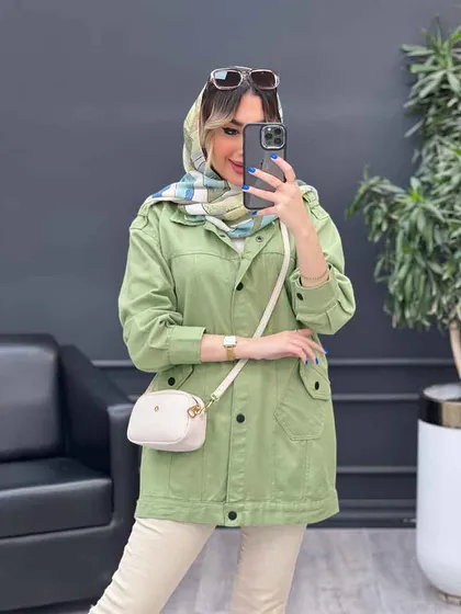 مانتو کتان سرشانه پاگن نیلیا