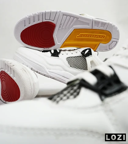 کتانی ساق‌دار مردانه سفید Nike air jordan 4