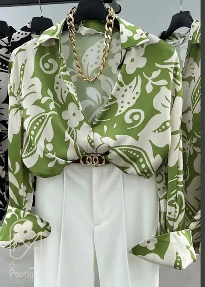 شومیز ساتن طرح گل
