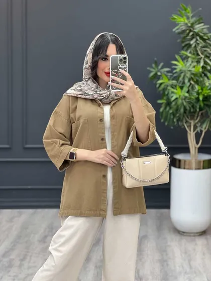 مانتو دو جیب بغل سه دکمه