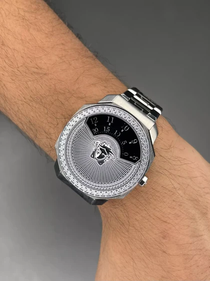 ساعت مچی ورساچه بند سیلور صفحه مشکی Versace Dylos