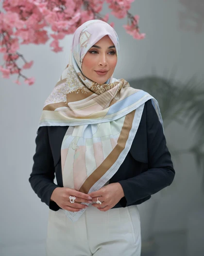 روسری ابریشم ژاکارد قواره 120 30205