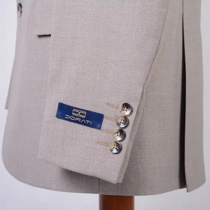 کت و شلوار دو دکمه بژ ساده