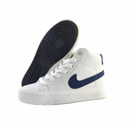 کفش اسپرت زنانه برند نایکی مدل بلیزر ساق‌دار nike سفید سرمه‌ای کد 87