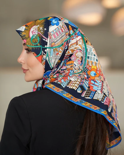 روسری ابریشم توییل دوردستدوز (قواره صد) 30173