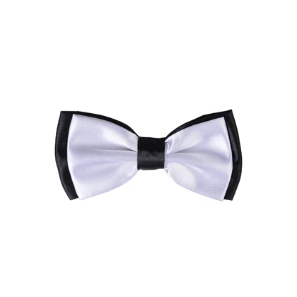 پاپیون مجلسی ساتن سفید و مشکی 7150