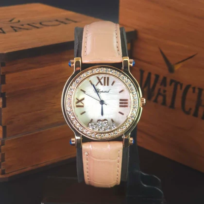 ساعت مچی زنانه چوپارد Chopard A896 با موتور کوارتز ژاپن و بند چرم کد 1