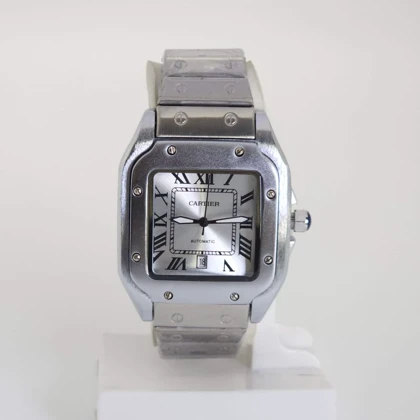 ساعت مچی مردانه کارتیر Cartier 4072 تاریخ دار با اعداد یونانی و موتور کوارتز