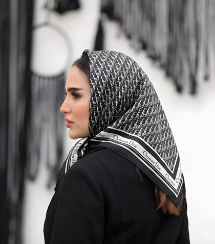 مینی اسکارف حریر نخ کالکشن مشکی