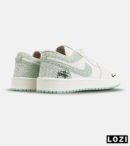 کفش کتانی مردانه و زنانه کرم سبز NIKE jordan 1 مدل 8789
