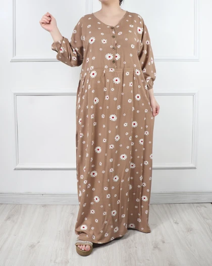 پیراهن بابونه دکمه دار تک چین 6160