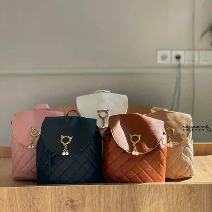 کوله مینی چرم فانتزی طرح گربه