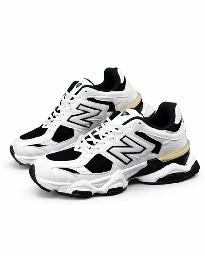 کفش کتانی بزرگ پا مدل نیوبالانس 9060 سفید مشکی New Balance 9060