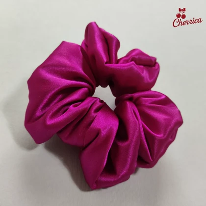 کش اسکرانچی ساتن سایز بزرگ صورتی کد 1