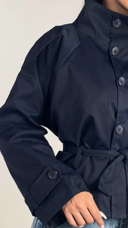 ترنچ کت کمر دار Bershka کد 600062