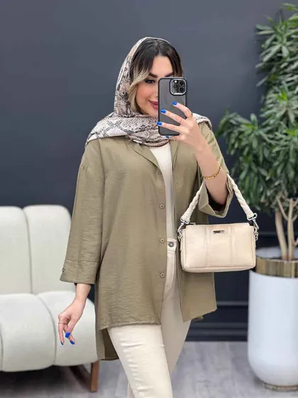 مانتو دکمه مخفی بغل چاک