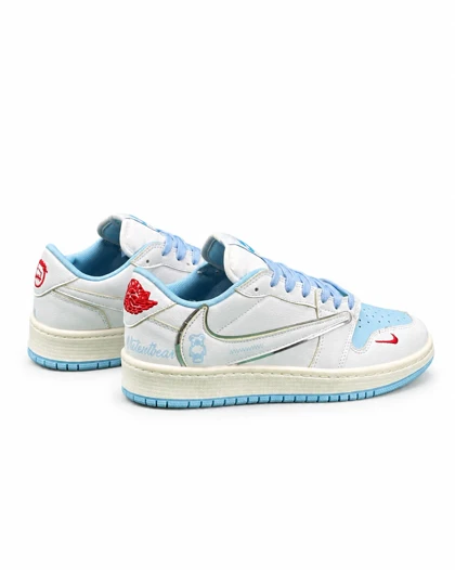 کفش کتانی مردانه مدل نایکی ترویس سفید آبی Nike travis