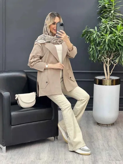 مانتو لینن سرشانه ژیله