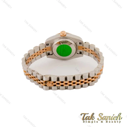ساعت رولکس زنانه دورنگ رزگلد دورنگین صفحه سفید Rolex-5405-L