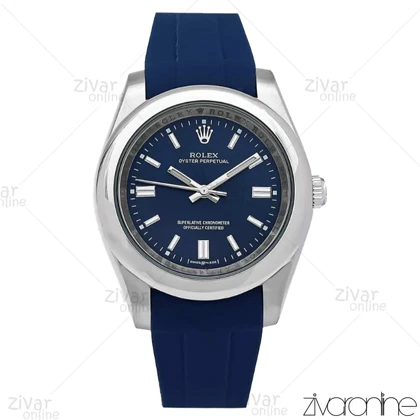 ساعت رولکس اویستر پرپچوال مردانه قاب سیلور بند رابر سرمه ای 106607