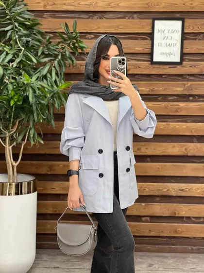 مانتو چهار دکمه جیب حلقه
