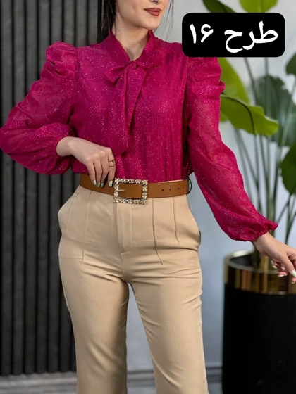 شومیز حریر آستین پف کد 1865