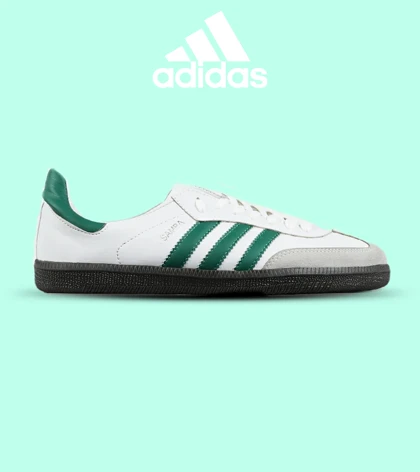 کفش کتانی مردانه و زنانه سفید سبز ADIDAS Samba