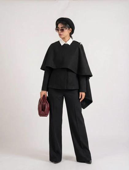 پالتو شنل دار دو حالته Anjel