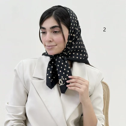 مینی اسکارف زنانه خال‌خالی تویل | آی بولک