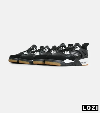 کتانی ساق‌دار بزرگ پا مشکی سفید Nike air jordan 4