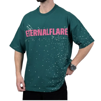 تیشرت آستین کوتاه مردانه سبز دونخ مدل ETERNALFLARE