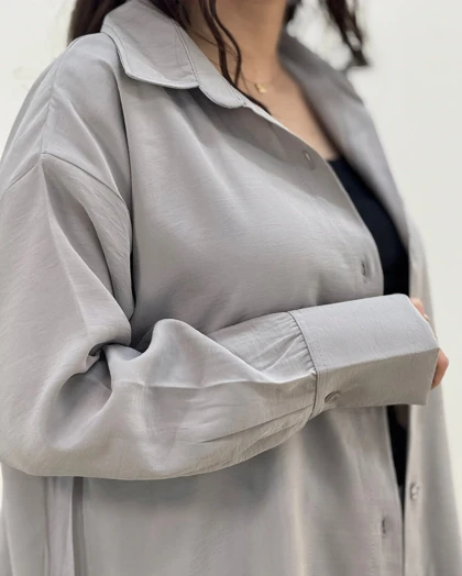 شومیز سیلک ساده نیلو