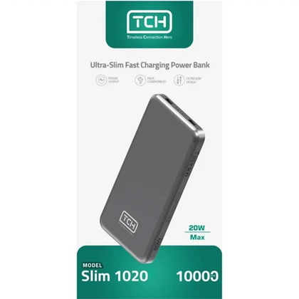 پاوربانک تی سی اچ TCH مدل Slim 1020 ظرفیت 10000 میلی آمپر 20 وات