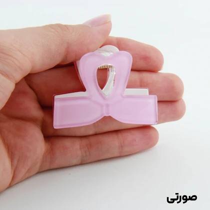 کلیپس دخترانه مدل پاپیون قلبی طرح شیشه ای